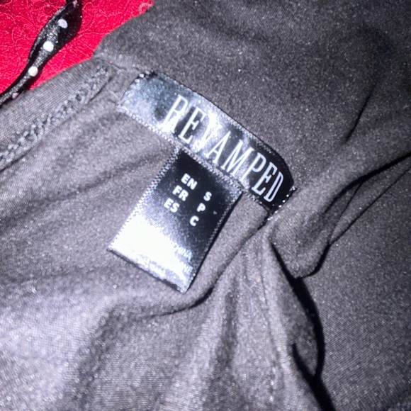 Women’s Size Small Revamped Black Long Sleeve Crop Top Ruffled - Picture 3 of 3